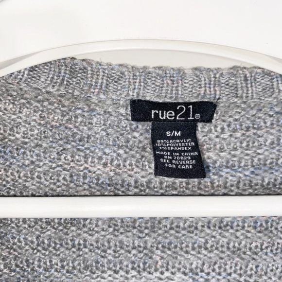 Cozy Oversized Boxy Pastel Marbled Gray Shrug S/M - Picture 2 of 9